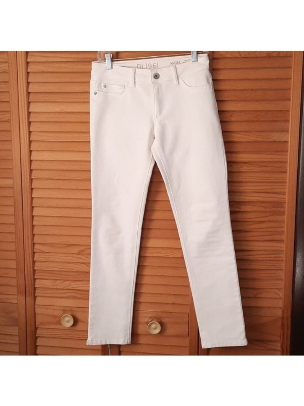 DL1961 Milk White Angel Mid Rise 4 Way Stretch Comfort Skinny Ankle Jeans Size27